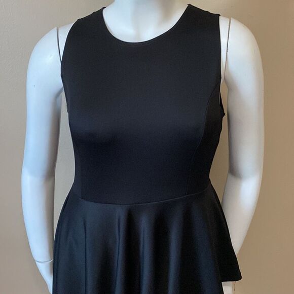 NWT Asymmetrical/Peplum Bodycon Midi Dress -Black - Picture 2 of 10